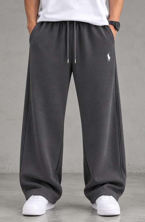 Baggy polo noire et gris et gris foncé